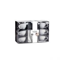 Boîte 6 tasses en porcelaine + plaque 420 ml Vessia