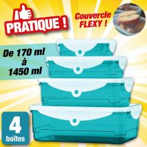 Lot de 4 Flexy-boites, malin, la boite à couvercle silicone souple