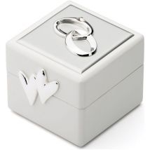 Boîte à alliances, boîte de mariage en argent, élégante, 66 x 60 mm, h. Taille: 66x60x55 mm UGS : ZV7571261