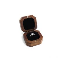 Boîte à bagues double, boîte à bagues de mariage en bois, boîte à bagues de mariage, pour les fiançailles de mariage de la Saint-Valentin,