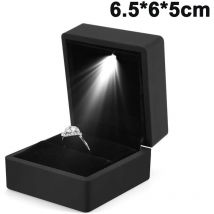 Boîte à bagues éclairée par led, boîte à boucles d'oreilles, étui cadeau pour bague de mariage, présentoir de bijoux, organisateur d'emballage,