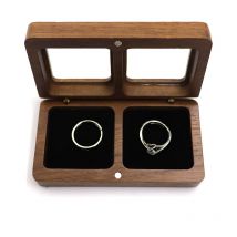Boîte à bagues en bois de noyer, boîte à bijoux, boîte à bagues de mariage, boîte à bagues de mariage en bois, boîte à bagues de mariage boîte-cadeau