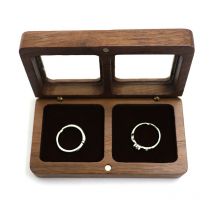 Boîte à bagues en bois de noyer, boîte à bijoux, boîte à bagues de mariage, boîte à bagues de mariage en bois, boîte à bagues de mariage boîte-cadeau