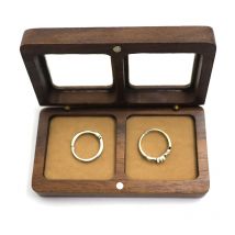 Boîte à bagues en bois de noyer, boîte à bijoux, boîte à bagues de mariage, boîte à bagues de mariage en bois, boîte à bagues de mariage boîte-cadeau