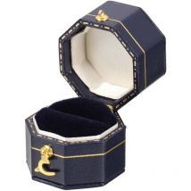 Feiyue - Boîte à bagues en cuir, étui de rangement portable pour bagues de voyage, organisateur de bagues de style vintage