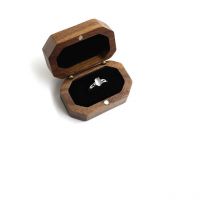 Boîte à bagues en forme double, boîte à bagues de mariage, boîte à bagues de mariage, fiançailles de mariage pour la Saint-Valentin(noir)