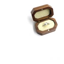 Boîte à bagues en forme double, boîte à bagues de mariage, boîte à bagues de mariage, fiançailles de mariage pour la Saint-Valentin(couleur crème)