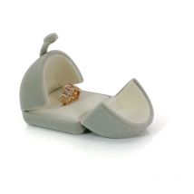 Boîte à bagues en velours Double fentes Mariage Fiançailles Heirlooms Ring Bearer Box Vintage Case(boîte à bague unique)