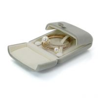 Boîte à bagues en velours Double fentes Mariage Fiançailles Heirlooms Ring Bearer Box Vintage Case(boîte à bracelets)