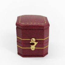 Boîte à bagues vintage bijoux présentoir organisateur boîte sortie en cuir PU(rouge)