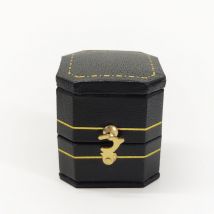Boîte à bagues vintage bijoux présentoir organisateur boîte sortie en cuir PU(noir)
