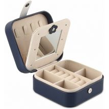 Boîte à bijoux, Boîte à bijoux portable avec miroir, rangement de bijoux de voyage Organisateur de bijoux Petite mallette de rangement pour bijoux