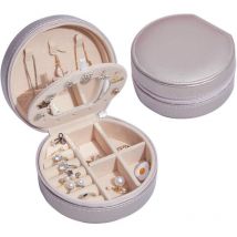 Boîte à bijoux de voyage, petite boîte de rangement en cuir pu pour femmes et filles, support portable