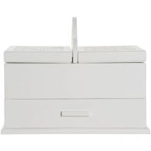 Boîte à bijoux Dkd Home Decor verre white ivory wood mdf 30 x 17 x 24 cm