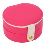 Boîte à bijoux en cuir multicouche avec boîte à bijoux(rose rouge)