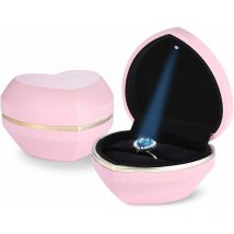 Boîte à bijoux en forme de cœur (Boîte à bague unique, rose clair) Fei Yu