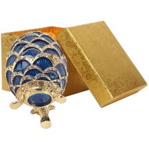 Boîte à bijoux en forme d'œuf de Pâques Boîte à bijoux en forme d'œuf de Pâques émaillée Organisateur Décoration de la maison