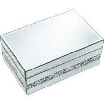 Boîte à bijoux en verre miroir avec diamants 22x14x9 cm