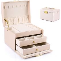 Linghhang - Boite a Bijoux Femme Fille(Rose Nude), Boîte à Bijoux Coffret à Bijoux Rangement Bijoux Organisateur pour Bagues Bracelets Boucles