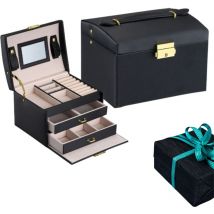 Boîte à bijoux multi-niveaux LELANI, Boîte à bijoux Premium - noir