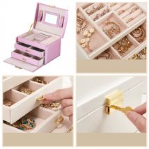 Boîte à bijoux multi-niveaux LELANI, Boîte à bijoux Premium - rose clair