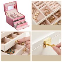 Boîte à bijoux multi-niveaux LELANI, Boîte à bijoux Premium - rose foncé