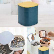 Boîte à bijoux multi-niveaux, organisateur Premium - bleu
