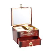 Boîte à bijoux musicale, étui à musique vintage rotatif, cadeau avec danseuse de ballerine et tiroir coulissant pour ranger des bijoux pour filles