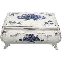 Feiyue - Boîte à bijoux vintage en métal pour bagues, boucles d'oreilles, colliers, coffre au trésor, organisateur de bijoux anciens, boîte-cadeau