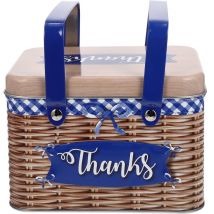 Feiyue - Boîte à biscuits rectangulaire en métal Boîte à pâtisserie Cadeau Boîte à nourriture en fer Boîte à biscuits en métal
