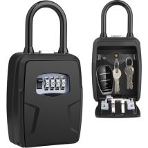 Tigrezy - Boîte à Clé avec Crochet, Key Lock Box avec Code à 4 Chiffres, Extérieur Étanche Métal Boîte à Clé Sécurisée, Combinaison Clés Stockage