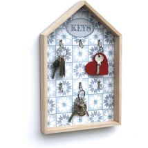 Denk - Boîte à clés Blanc Bois Keys 32594 Boîte à clés Armoire à clés Campagne Vintage Shabby Chic