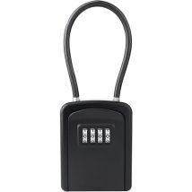 Gotrays - boîte à clés portable, boîte de protection pour clé combinée, boîte à clés suspendue, boîte de sécurité pour clés (noir)