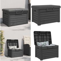 Boîte à coussins d'extérieur anthracite polypropylène - Boîte à Coussins - Coffre De Jardin - Rangement Extérieur - Mobilier De Jardin - Jardin