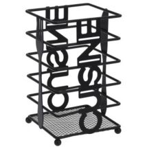 Boîte à couverts en métal noir – Dimensions 10 x 10 x 16 cm – Jardin piscine – Accessoire pratique