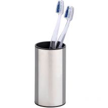 Gobelet Salle de Bain, Porte Brosse à Dent, Detroit, Acier Inox - Plastique, ø 6,3x11,9 cm, Mat - Noir - Wenko