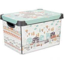 Boîte à jouets avec couvercle beep beep, 17 l