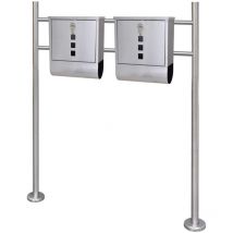 Double boîte à lettre sur support en acier inoxydable