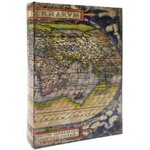 Boîte à livres décorative avec carte du monde - Idéale pour des cadeaux originaux et un rangement élégant à la maison
