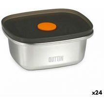 Quttin - Boîte à lunch hermétique rectangulaire en acier inoxydable 250 ml (24 pièces)