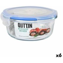 Quttin - Boîte à lunch hermétique ronde 650 ml ø 15,5 x 7,1 cm (6 pièces)