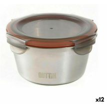 Boîte à lunch hermétique quttin ronde en acier inoxydable argent 300 ml acier (12 pièces)