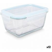Vivalto - Boîte à lunch transparente en verre borosilicate et silicone 950 ml 18 x 8,8 x 13,5 cm (12 pièces)