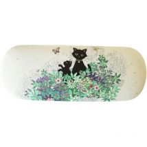 Étui à lunettes rigide chatons et papillon