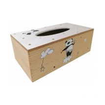 Boîte à mouchoir en bois Panda - Marron Silumen