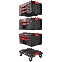 Qbrick – Servante D'Atelier Roulante Légère 860x450x350 Mm – 4 Tiroirs – Charge Maximale 150 Kg – Roues En Caoutchouc Pour Mobilité
