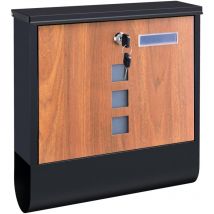 Boîte aux lettres acier galvanisé 34x31x10 cm gris anthracite effet de bois
