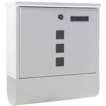 Boite Aux Lettres Avec Porte-journaux En Blanc Pour Montage Au Mur