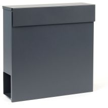 Boîte aux lettres murale ou sur pied design & Porte-journaux V49, Verrouillable, Gris anthracite, Acier, 370 x 105 x 370 mm, Fente - Wiltec