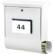 Burg Wächter 4400W Malaga 4400 w Boîte aux lettres Tôle d'acier blanc avec serrure à clé X993451